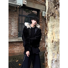 【有货】可拆卸毛领廓形棉服开衫外套WT7200特P95，男装夹克，星座908-1
