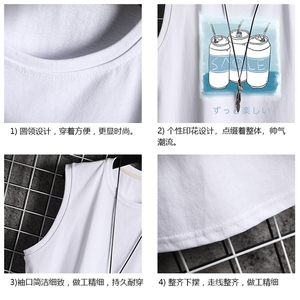 BX25148-P20 港风运动汗背心男大码汗衫男无袖T恤男 网格挂拍图片