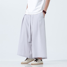 2025夏冰丝凉爽宽松大裤脚阔腿裤风民族风A057-K175-P45，男装民族服装，电商A057B