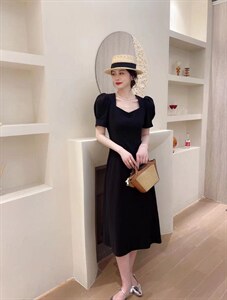 赫本风闺蜜款，一长一短连衣裙，图片