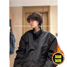 现货冬季美拉德立领飞行夹克廓形高街棒球服加棉加厚棉衣外套，男装夹克，电商A486-1