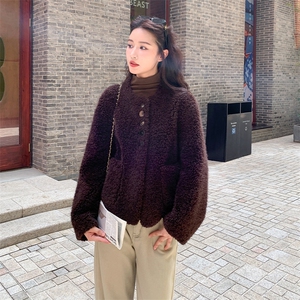 冬装  新款  驼马绒  皮毛一体外套-195-k298图片