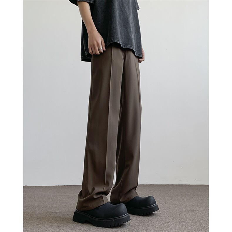 现货 S-3XL 中性 纯色简单款垂感直筒西裤 310A-2 BK315 P45 控68图片