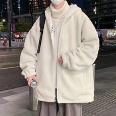 新款冬季加绒加厚棉服羊羔绒连帽百搭双面穿港风外套男MY102P95，男装卫衣，电商A086