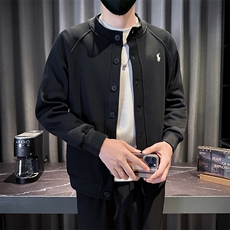 25808-M-3XL-P88秋季男士休闲刺绣百搭单排扣圆领针织开衫外套，女装短外套，电商B255