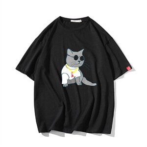 2021夏季新白砖墙日系大码男已注册卡通印花短袖T恤T1078-P25图片