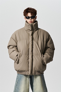有长图冬季保暖羽绒棉服男宽松棉衣立领PU皮棉袄外套MF00756/P100图片