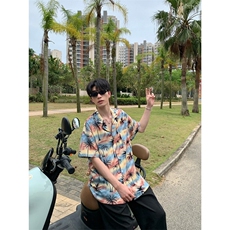 夏威夷沙滩冰丝衬衫ZC0114-特批22，男装衬衫，星座313A(原308A-2)