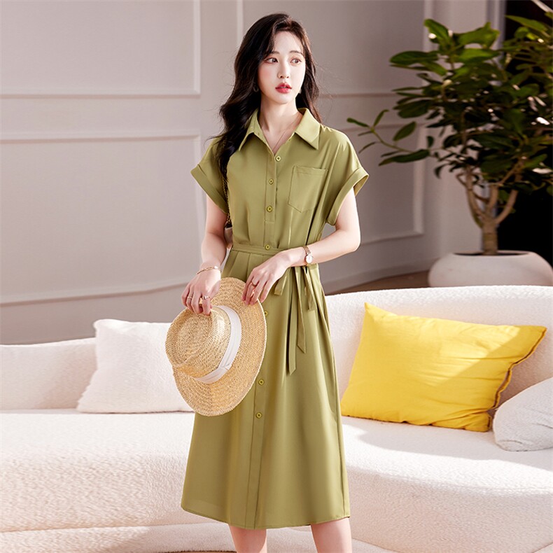 2023夏季新款时尚潮流女装连衣裙修身显瘦气质长裙,女装连衣裙,浪花E族（衣布洛）