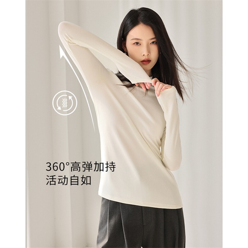 纯色羊毛保暖打底衫女内搭半高领2025年春季,针织衫/毛衣,拓晨羊绒