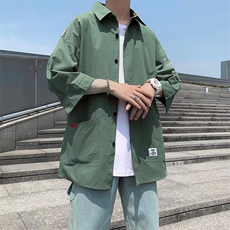 七分袖衬衫男港风日系春季韩版潮流帅气衬衣C139P33，男装衬衫，星座1116-2