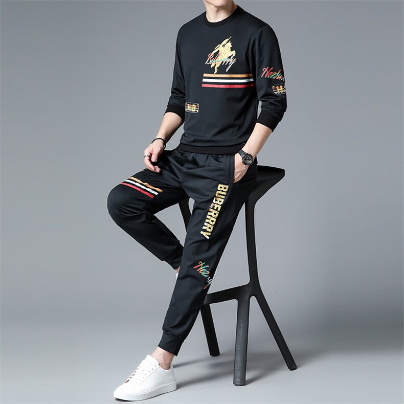 SXL9625秋季2023年新款男士长袖长裤修身休闲时尚卫衣套装P155,男装休闲套装,电商B360