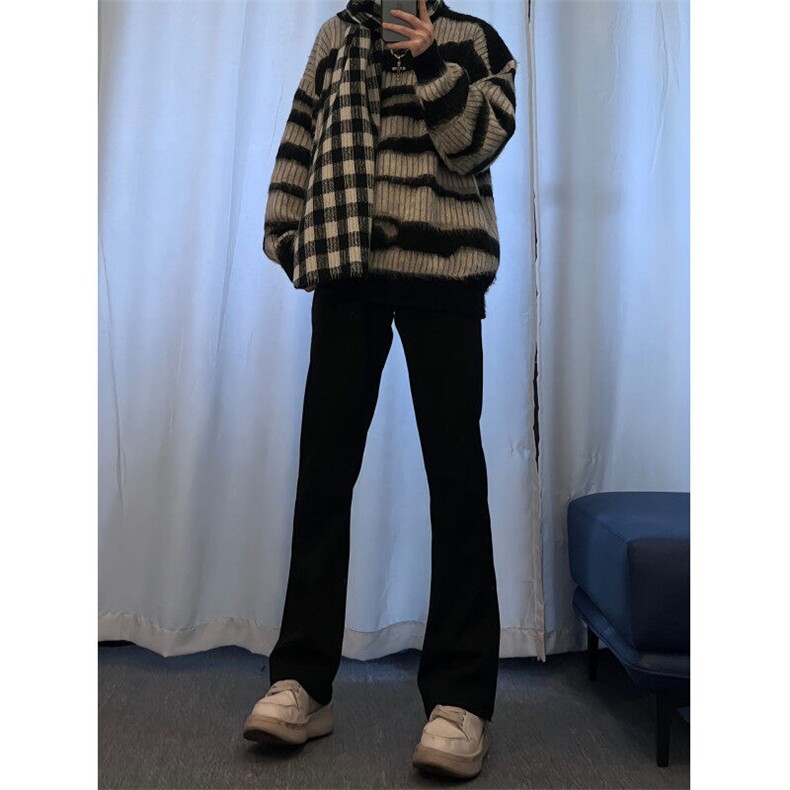 cleanfit弹力纯色修身直筒牛仔裤修身窄版直筒裤显瘦 加绒65图片