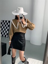 娃娃领小衫，其它，精典蓝月