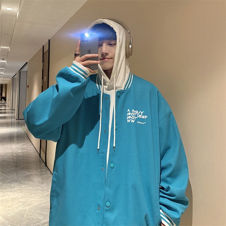 Wt160-P53华夫格撞色拼接棒球服夹克外套,男装夹克,星座1501-1