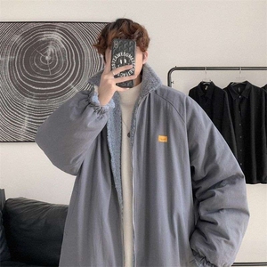 2025两面穿羊羔毛外套男冬季棉衣加绒加厚棉服保暖青少年棉袄潮图片