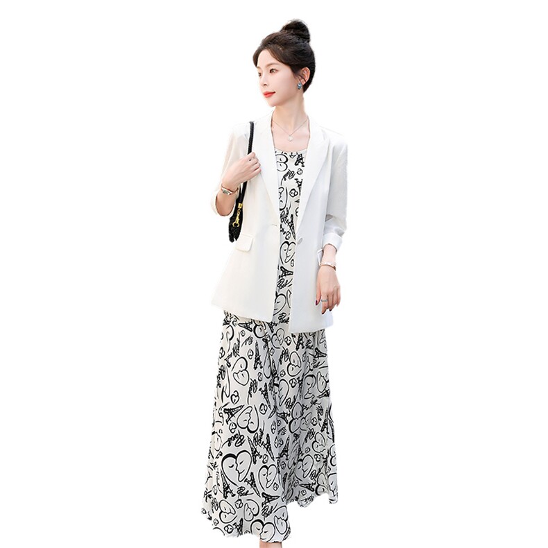 高端职业套装女2025春装新款时尚气质女神范西装吊带裙两件套轻奢,女装套装/套裙,火爆靓佳人