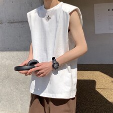 1美式港风四角星设计潮流背心大码M-5XL休闲背心男BX8764P25控39，男装背心/马甲，星座226-2