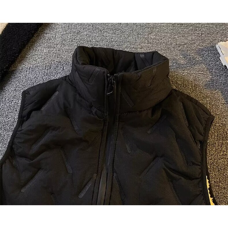 立领羊羔绒马甲男冬季潮牌休闲羽绒棉衣加棉保暖坎肩背心保暖外套,男装背心/马甲,星座1013
