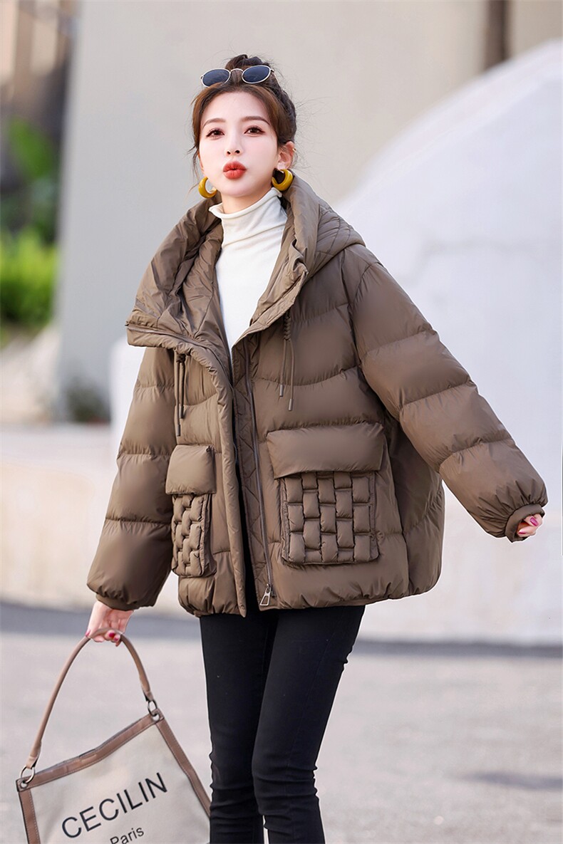时尚百搭女士短款羽绒服冬季保暖轻薄外套显瘦修身设计,女装羽绒服,橙子家
