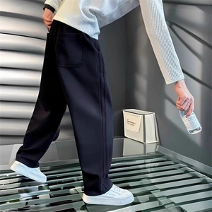 男士卫裤春秋季裤子男款新款百搭直筒弯刀裤男装运动休闲裤图片