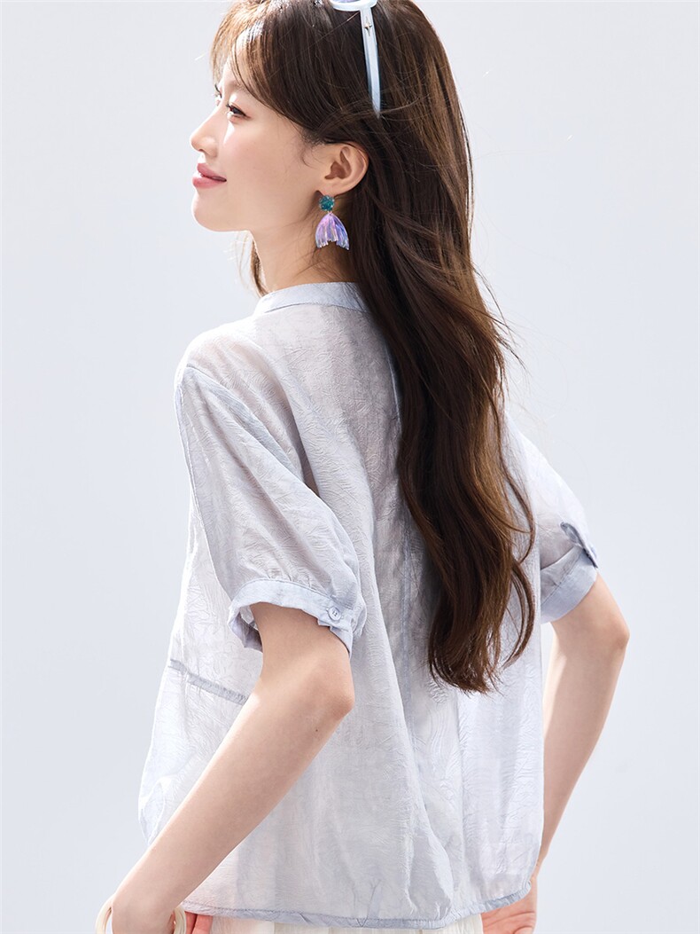 现货2026夏装新款透气亲肤女士凉爽衬衣,女装衬衫,木子恋