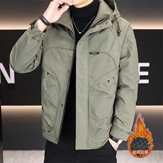 加棉加厚外套男士休闲连帽夹克潮流时尚男棉衣NM7932-P110，男装夹克，星座310B-3