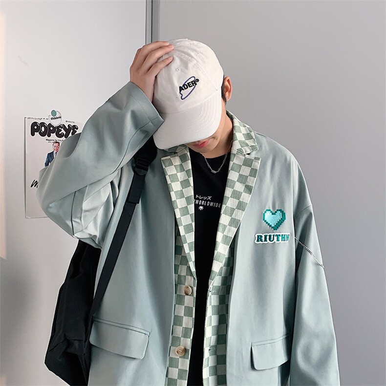 小西服男春秋装拼接男装上衣XF1599-P115,男装西服,星座210-1