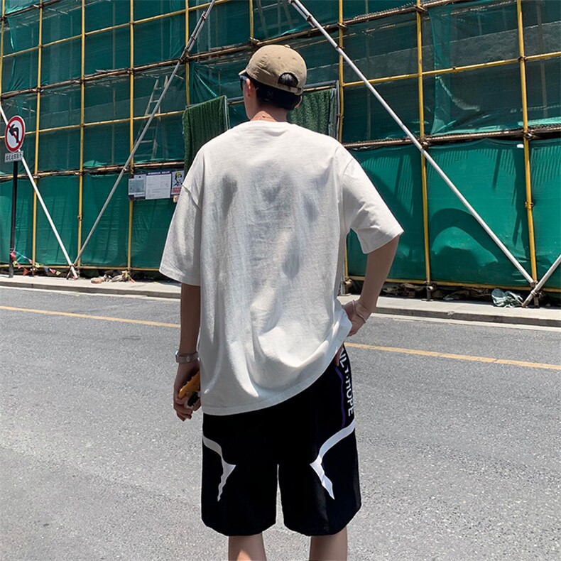 ins大码港风潮流百搭套装短裤短袖T001-K43-P45,男装休闲套装,电商A456（原C415）