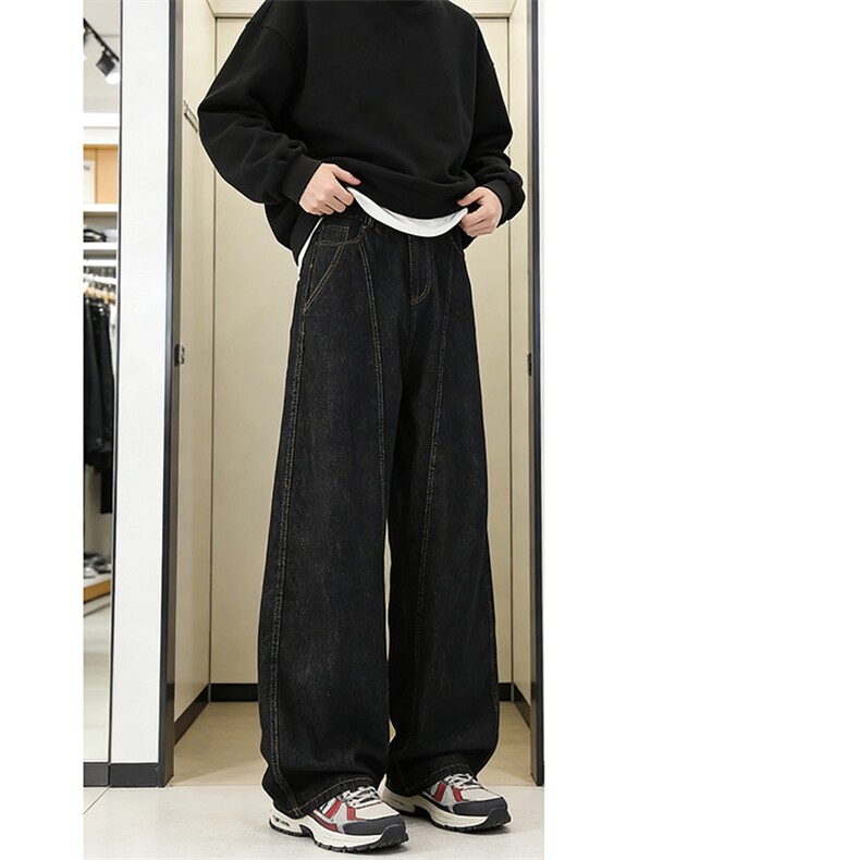 黑色简约牛仔裤男长裤A158-P45，男装牛仔裤，电商D312