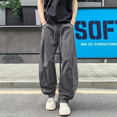 老钱风弯刀裤子男潮牌美式休闲阔腿裤宽松直筒裤LJ799-p50加绒63，男装卫衣，星座1008
