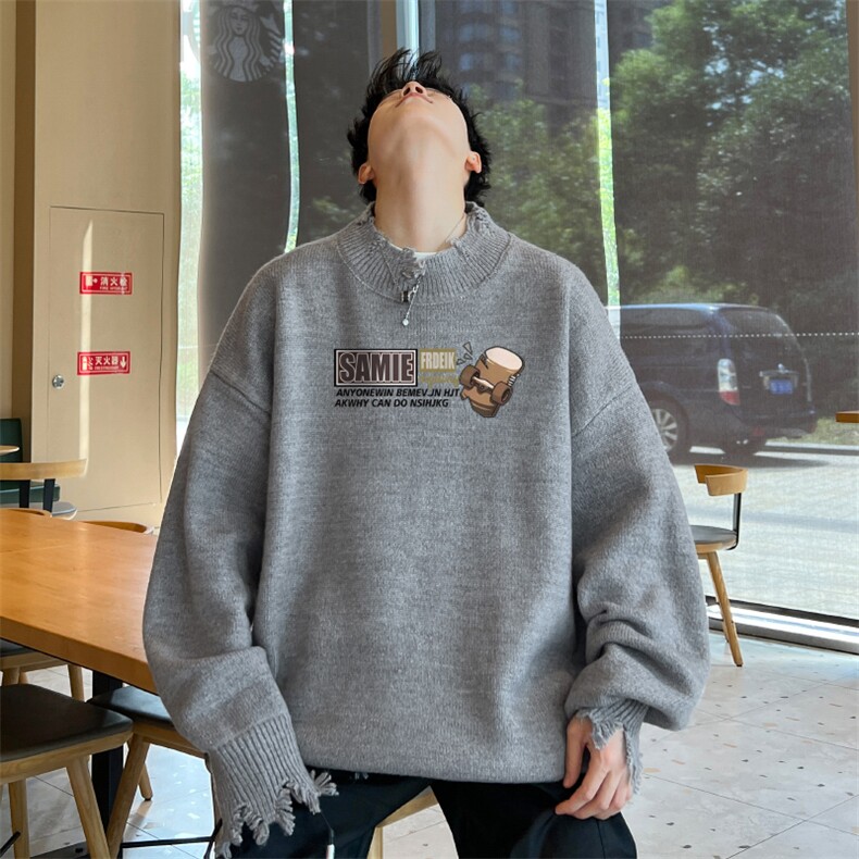 特P55控98高品秋冬季破洞毛衣男复古慵懒风针织衫毛衣外套MYP3302,男装针织衫/毛衣,电商B370