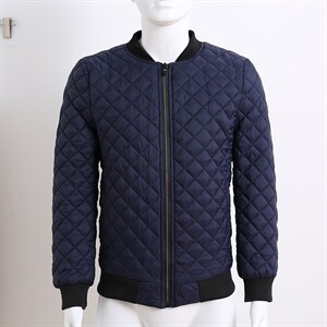 时尚青年潮流韩版外贸菱形方块罗纹下摆商务休闲羽绒服外套MY-003图片