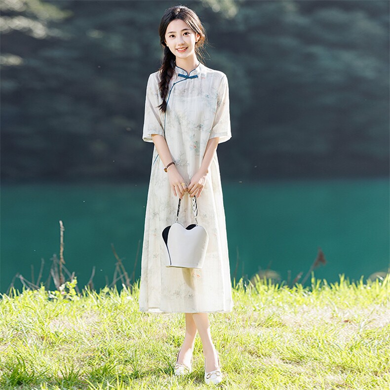 2026年夏季苎麻文艺/优雅旗袍,女装汉服/婚纱/旗袍/礼服,江南依恋
