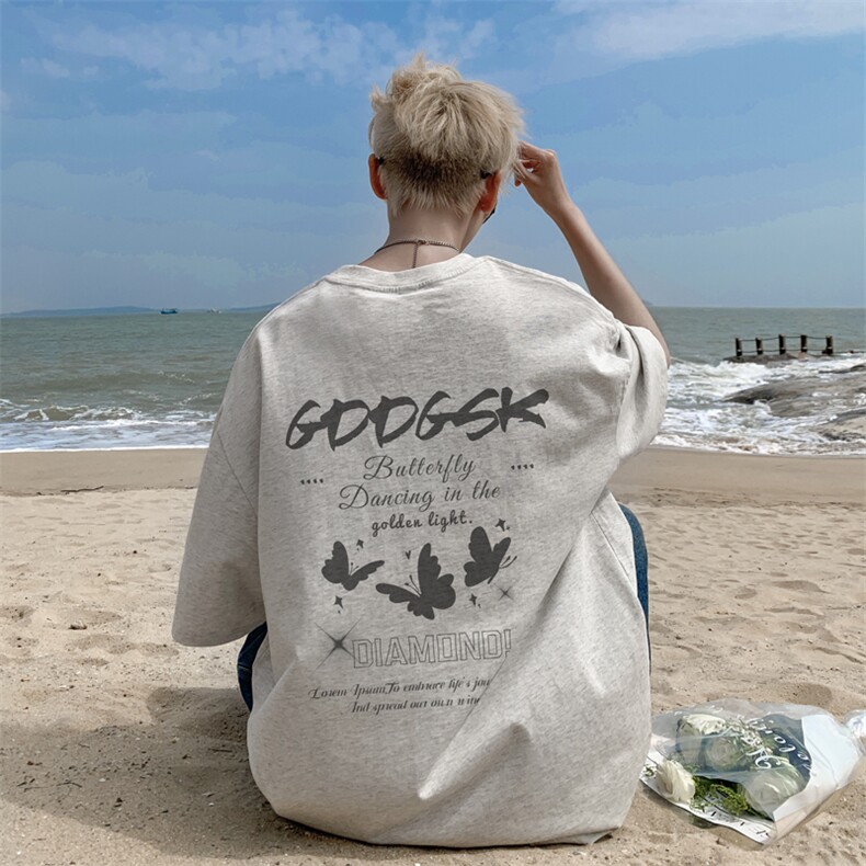 已注册/夏季外景纯棉新款美式宽松短袖T恤男百搭体恤DT00030/P25,男装T恤,电商B316
