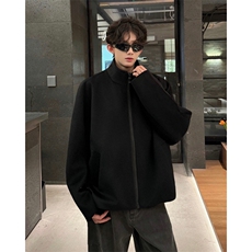 加棉加厚cleanfit立领短款拉链毛衣大衣夹克504-F30-P75控108，男装毛呢大衣，星座504