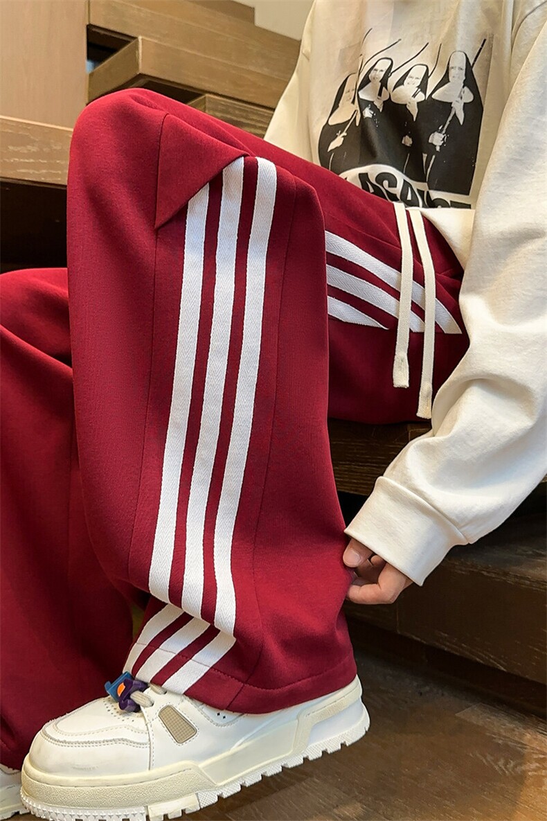 2025春季新款内景大码美式三条杠卫裤M-5XHK24830-特P35,男装休闲裤,电商A022