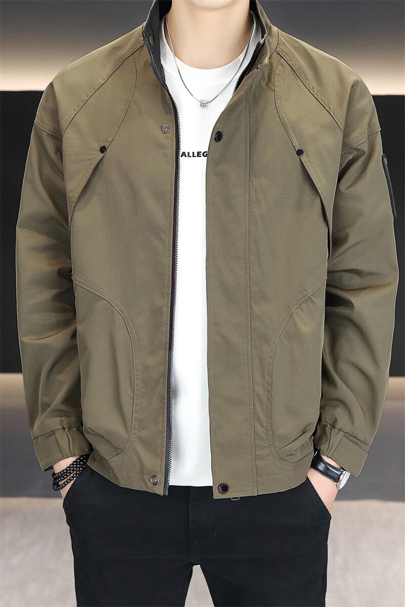 春季新款大码休闲简约百搭潮流高端春装夹克外套上衣男9751P80,男装夹克,电商B226-2（原B217-2）