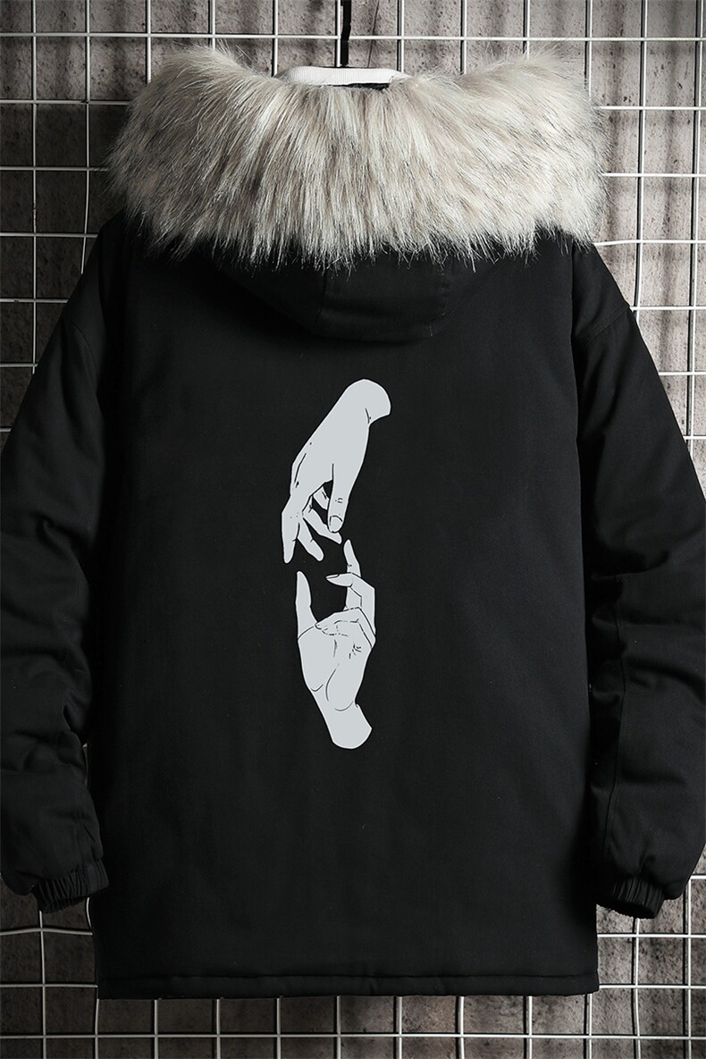 MM48147-P130冬季大毛领衣男士大码加厚袄男服网格挂拍,男装棉衣,电商A040A