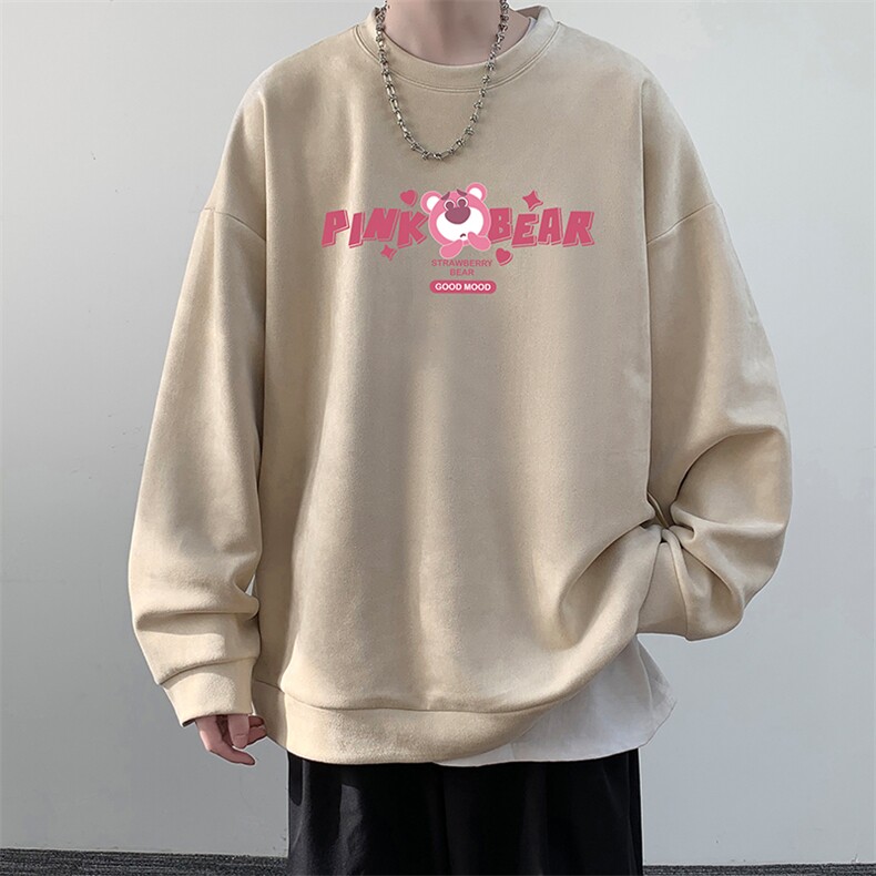 麂皮绒卫衣男大码重磅长袖t恤男 JW81329-P35图片
