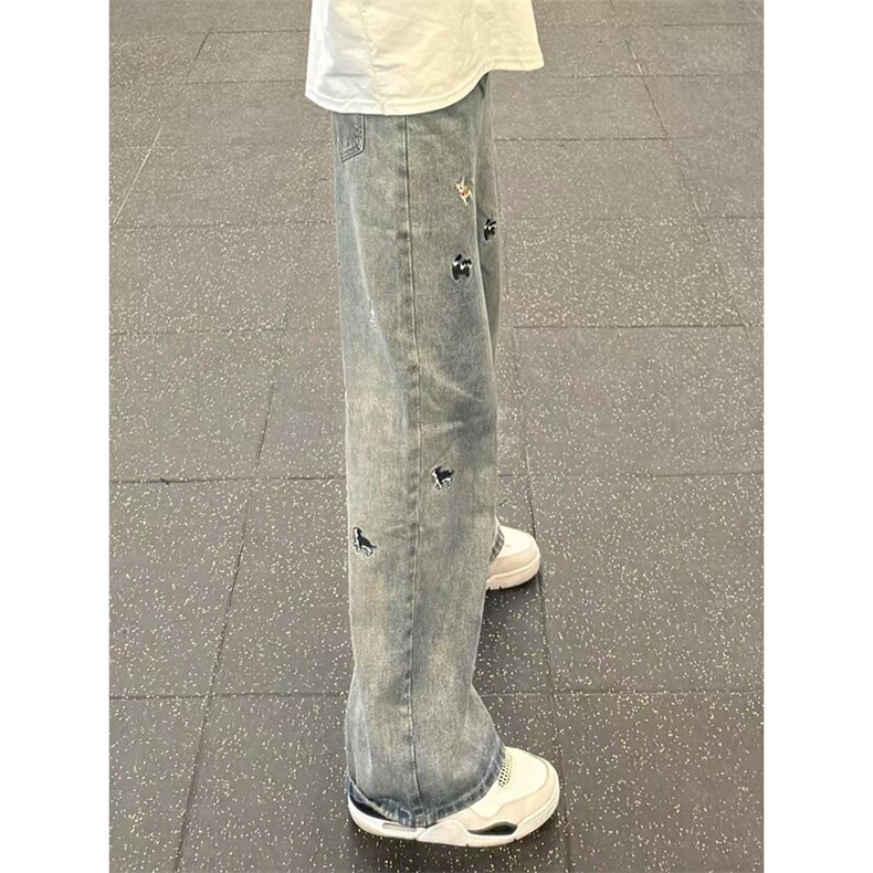 趣味小狗显瘦休闲直筒牛仔裤-特P48-610A-K8321,男装牛仔裤,星座610A