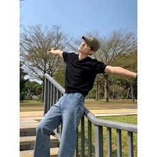 现货菠萝纹老钱风翻领T恤POLO衫短袖T5583-P50，男装Polo衫，星座1212