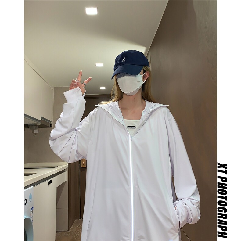 2025夏季新款纯色情侣款连帽长袖防晒衣薄款外套上衣F109/P39,女装防晒衣,星座202-3