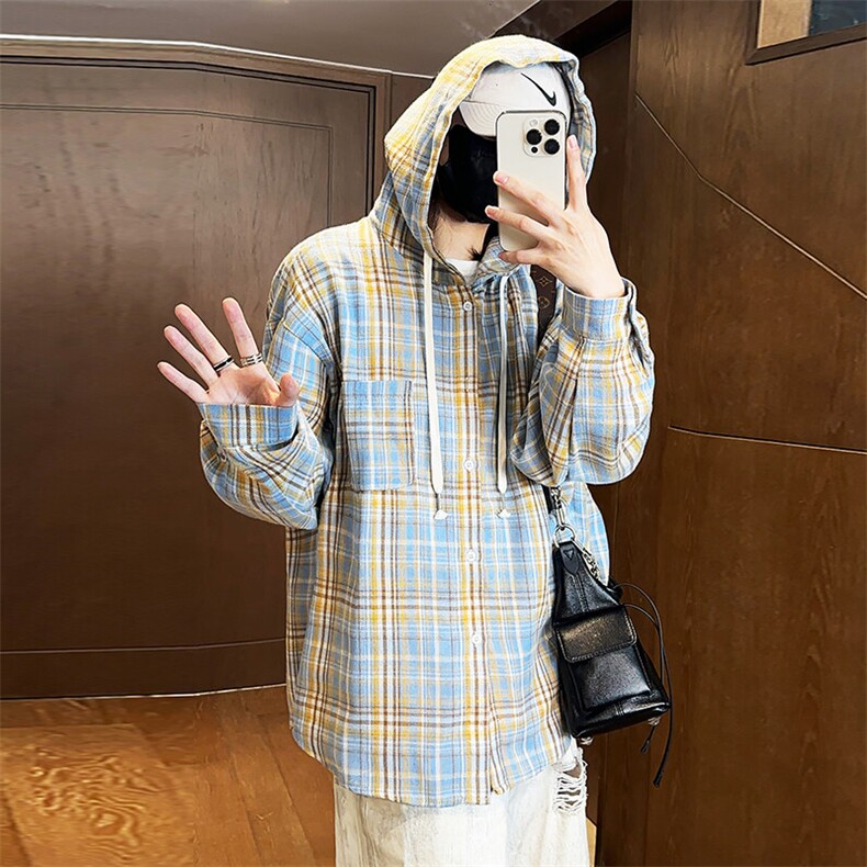 高街宽松休闲衬衫潮流百搭上衣A086-SY6295-P52,男装衬衫,电商基地A086