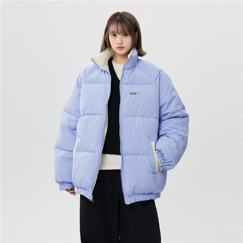 XZ-230-1MY700中性风简约轻奢格子刺绣双面穿休闲面包服P118控158，鞋类箱包手腕包，星座230-1