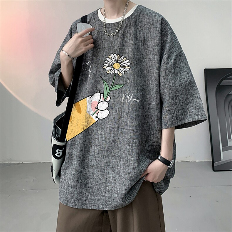 风复古亚麻短袖男棉麻t恤男半袖ZT71265-P35,男装T恤,电商A040