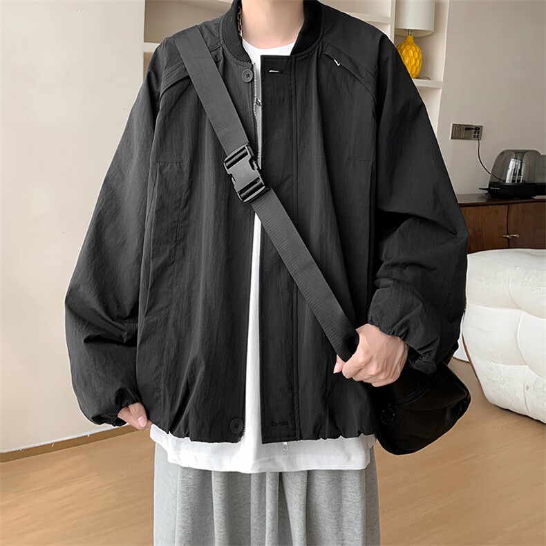 秋季美式复古设计感廓形棒球服夹克男女宽松休闲外套D370P108,男装夹克,电商A335-1（原A458）