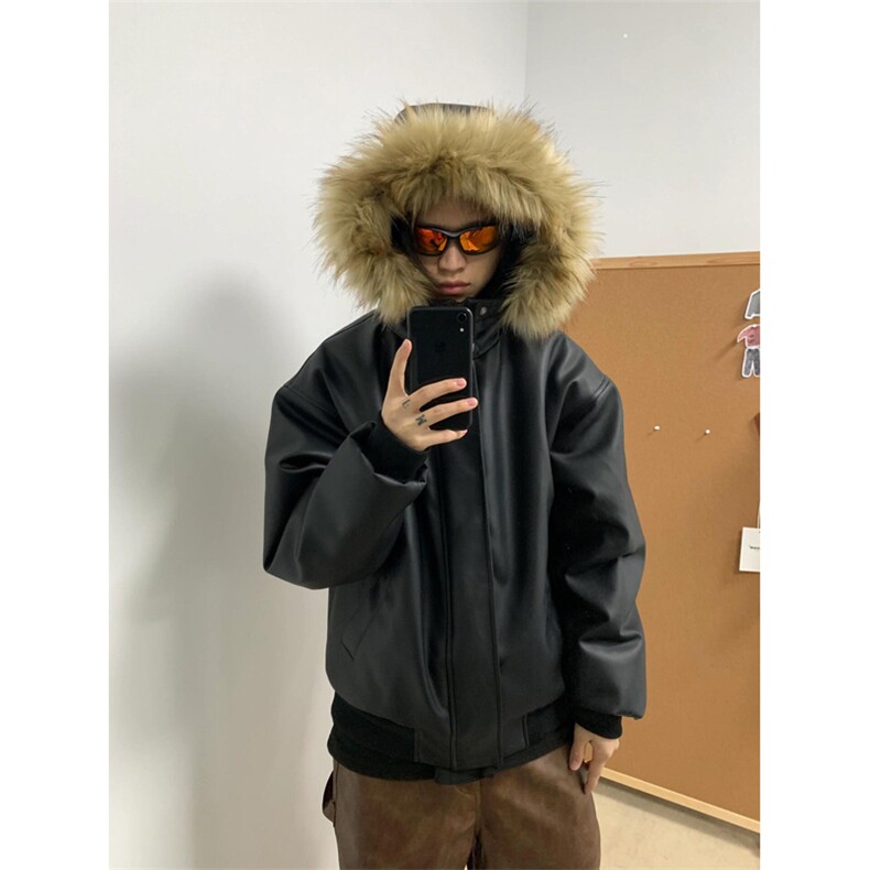 网图有货复古百搭保暖可脱卸毛领皮棉衣夹克外套男A145-P115,男装夹克,星座1505
