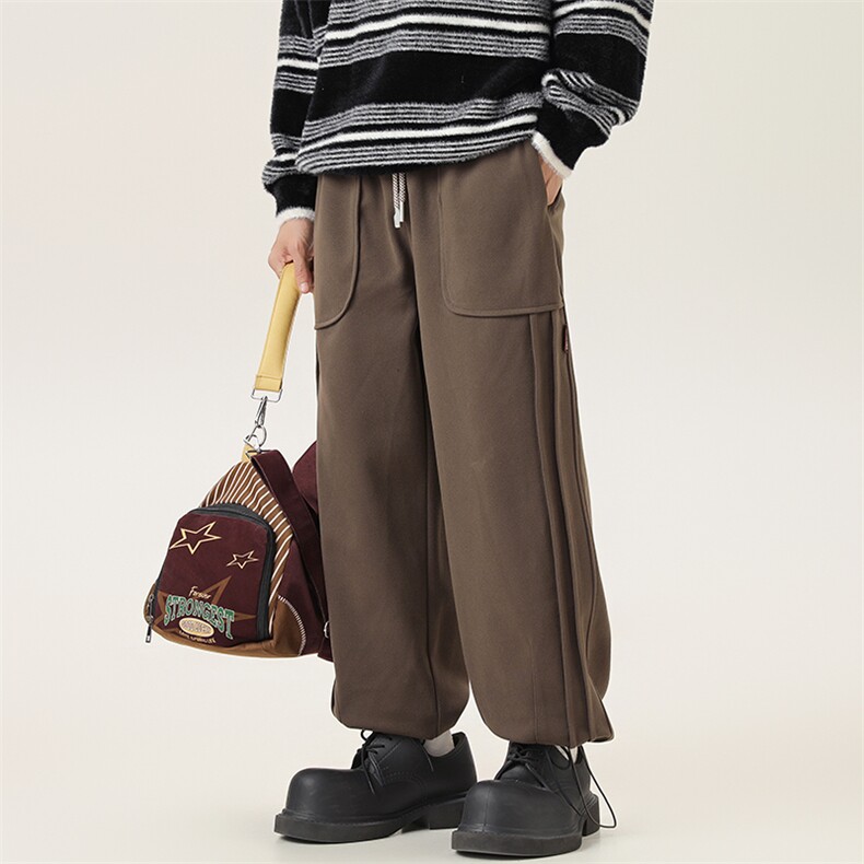 2025冬季新款男装日系宽松加绒加厚运动休闲棉裤束脚卫裤P938-F88,男装休闲裤,电商A101（原外27）