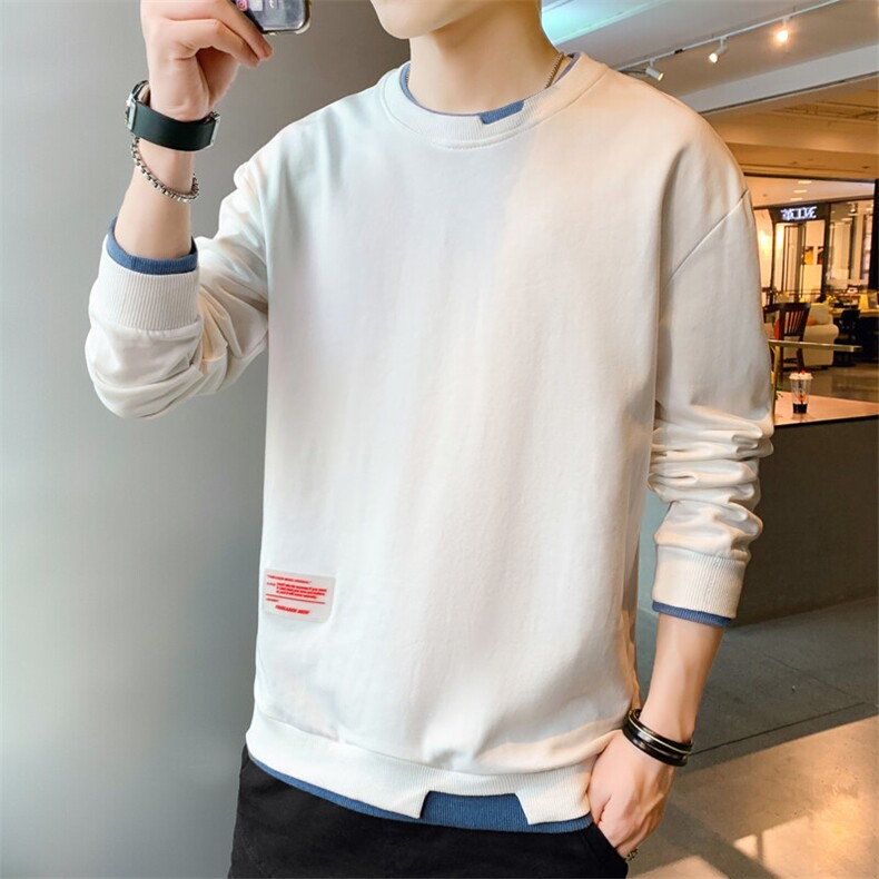 新款秋季长袖T恤男卫衣男士圆领套头男装T恤A168-FXTX01-TP30，男装T恤，电商A168